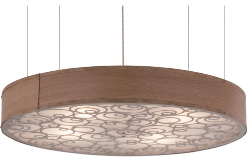 Cilindro Four Light Pendant in Nickel,Natural Wood (57|155397)