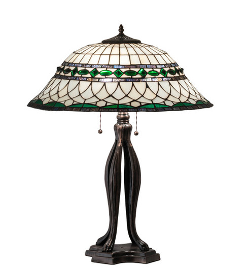 Tiffany Roman Three Light Table Lamp in Mahogany Bronze (57|15405)