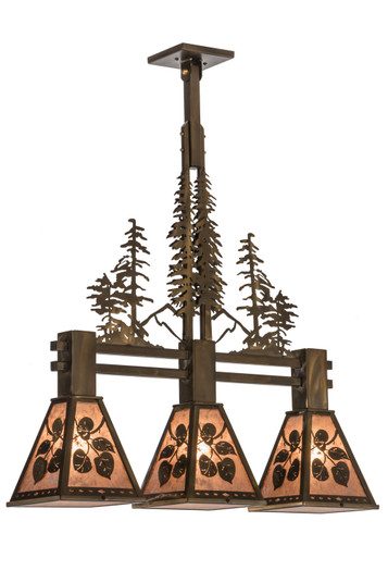 Aspen Leaf Three Light Island Pendant in Antique Copper (57|151540)