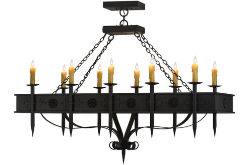 Calandra Ten Light Chandelier in Wrought Iron (57|151155)