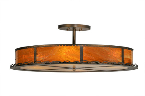 Rustic Four Light Inverted Pendant in Antique Copper (57|149550)
