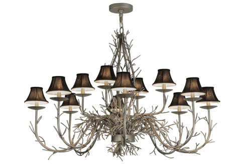 Twigs 12 Light Chandelier in Black Metal,Nickel (57|147591)