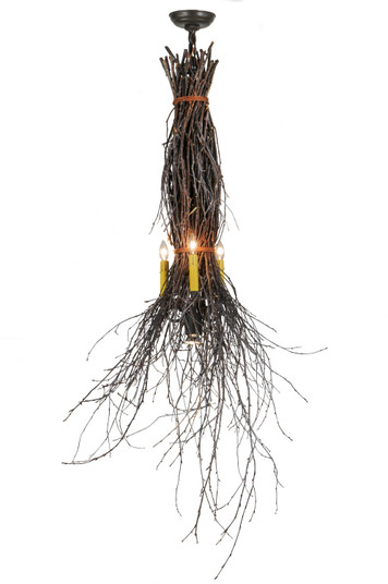 Twigs Four Light Pendant in Natural Wood,Timeless Bronze (57|147152)