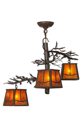 Pine Branch Three Light Chandelier in Black Metal (57|146816)