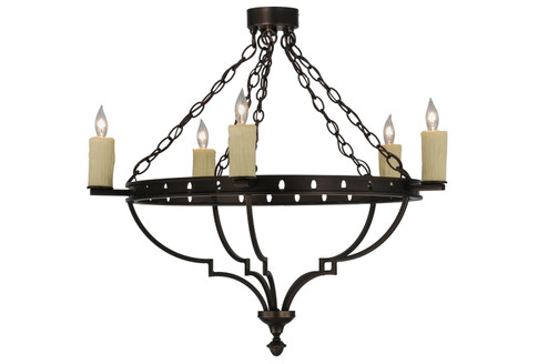 Bottini Five Light Semi-Flushmount in Mahogany Bronze (57|144951)