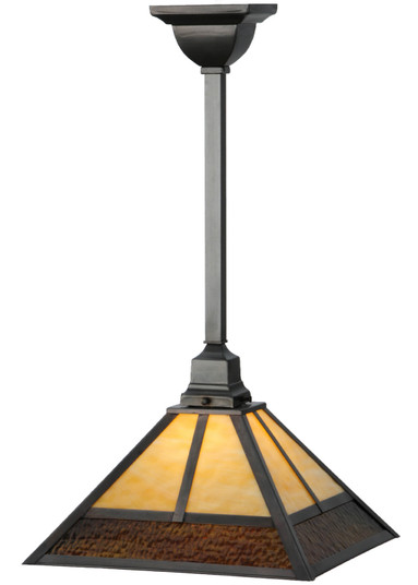 T'' Mission'' One Light Pendant in Black Metal,Craftsman Brown (57|144133)