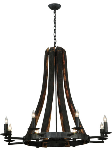 Barrel Stave Eight Light Chandelier in Natural Wood (57|140164)