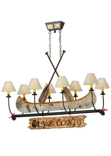 Personalized Eight Light Chandelier in Natural Wood,Wrought Iron (57|139745)