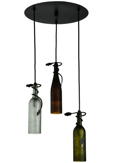 Tuscan Vineyard Three Light Pendant in Black Metal (57|136534)