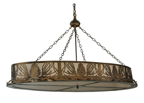 Mountain Pine Eight Light Oblong Inverted Pendant in Antique Copper (57|132676)