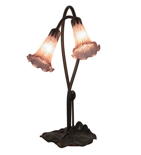 Lavender Pond Lily Two Light Accent Lamp in Mahogany Bronze (57|13209)