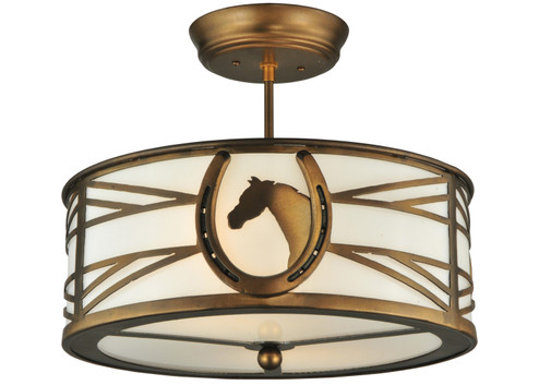 Horseshoe Two Light Semi-Flushmount in Antique Copper (57|130678)