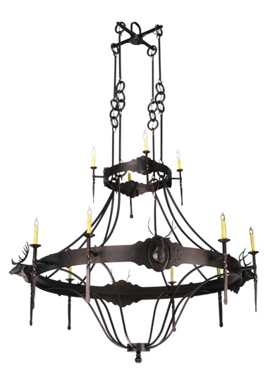 Stag 12 Light Chandelier in Mahogany Bronze (57|112053)