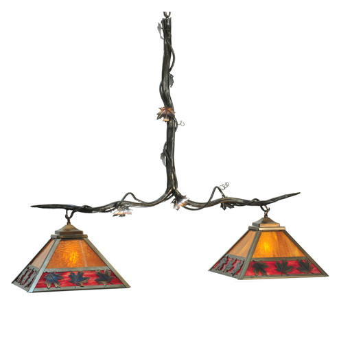 Maple Leaf Two Light Island Pendant in Antique Copper (57|111207)