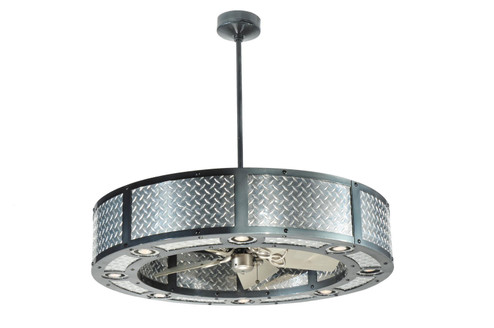 Diamond Turbine Eight Light Chandelier in Black Metal (57|110039)