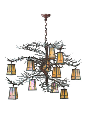 Pine Branch 12 Light Chandelier in Rust (57|108758)