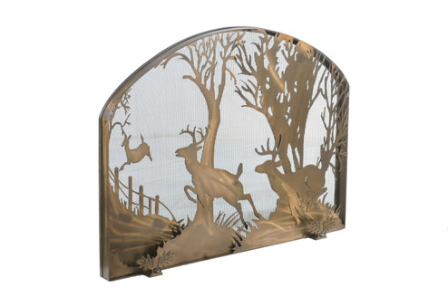 Deer On The Loose Fireplace Screen in Antique Copper (57|107759)