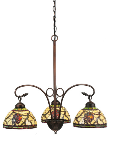 Pinecone Three Light Chandelier in Mahogany Bronze (57|106291)