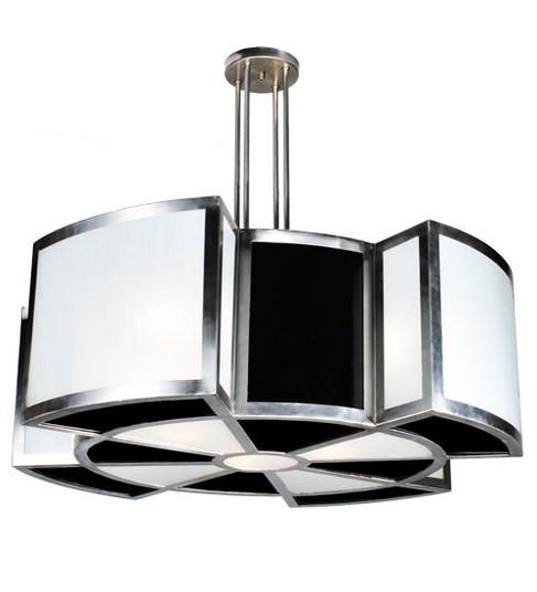 Targette Eight Light Pendant in Black Metal,Steel,Satin Stainless Steel (57|103374)