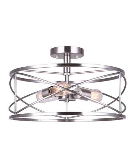 Malene Three Light Semi Flush Mount in Brushed Nickel (387|ISF1079A03BN)