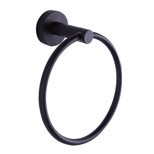 Cain Towel Ring in Black (387|BA103A07BK)