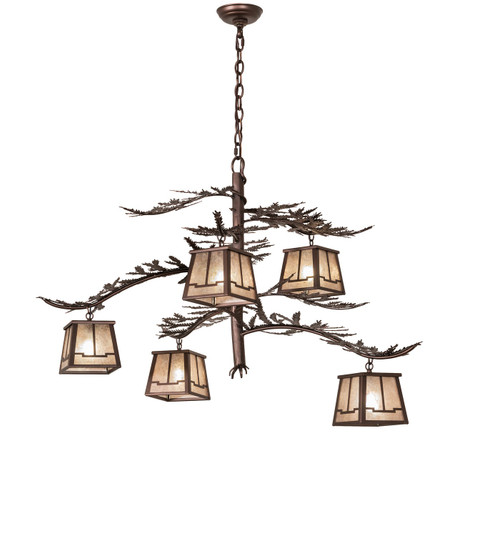 Pine Branch Five Light Chandelier in Mahogany Bronze (57|262132)