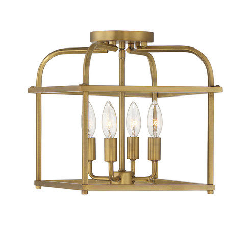 Four Light Semi-Flush Mount in Natural Brass (446|M60061NB)