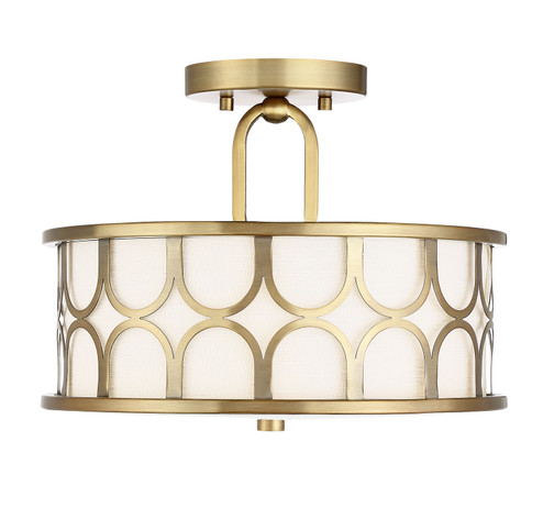 Msemi Two Light Semi-Flush Mount in Natural Brass (446|M60015NB)