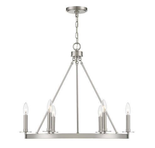 Six Light Chandelier in Brushed Nickel (446|M10093BN)