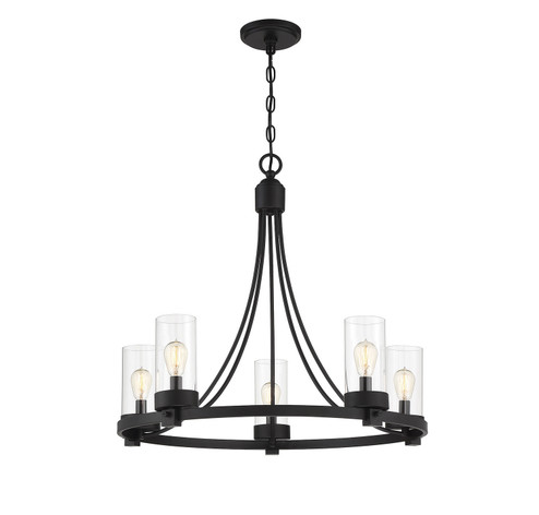 Mchan Five Light Chandelier in Matte Black (446|M10018MBK)