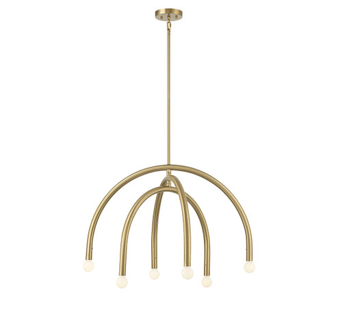 Six Light Chandelier in Natural Brass (446|M100115NB)