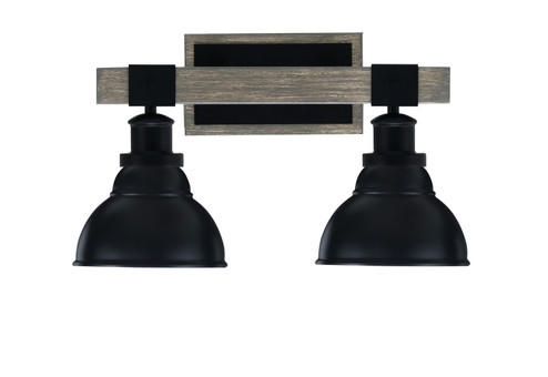 Tacoma Two Light Bath Bar in Matte Black & Painted Distressed Wood-look Metal (200|1842-MBDW-427-MB)