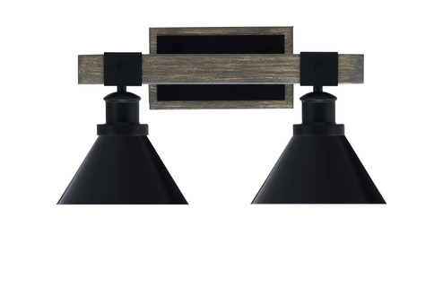 Tacoma Two Light Bath Bar in Matte Black & Painted Distressed Wood-look Metal (200|1842-MBDW-421-MB)