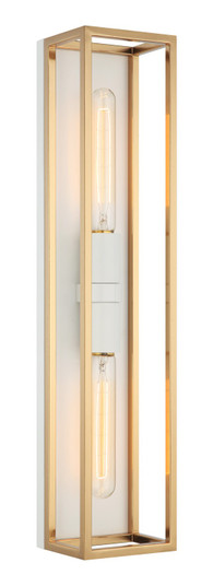 Shadowbox LED Wall Sconce in White / Aged Gold Brass (423|S15122WHAG)