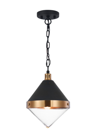 Sphericon One Light Pendant in Matte Black & Aged Gold Brass (423|C72201AGCL)