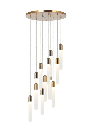 Aydin 12 Light Pendant in Aged Gold Brass (423|C65812AG)