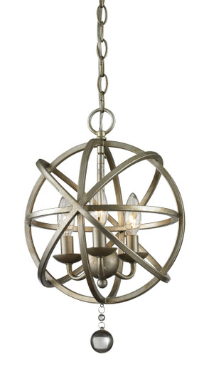 Acadia Three Light Chandelier in Antique Silver (224|415-12)