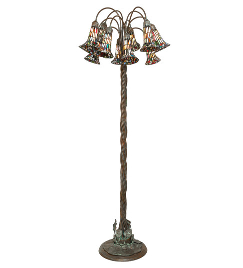 Stained Glass Pond Lily 12 Light Floor Lamp in Bronze (57|262130)