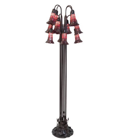 Stained Glass Pond Lily 12 Light Floor Lamp in Mahogany Bronze (57|251704)