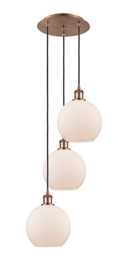 Ballston LED Pendant in Antique Copper (405|113B-3P-AC-G121-8)