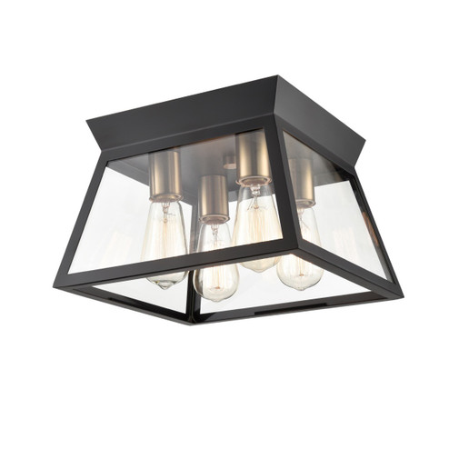 Lucian Four Light Flushmount in Black and Brushed Brass (78|AC11853BK)