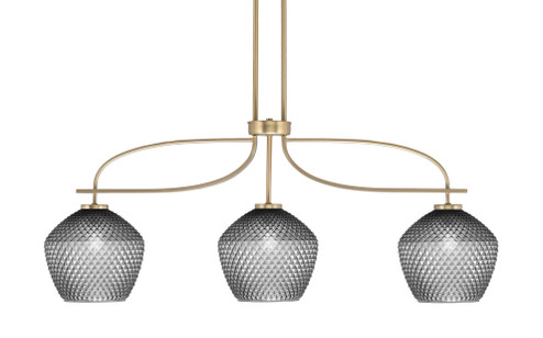 Cavella Three Light Island Pendant in New Age Brass (200|3936-NAB-4922)