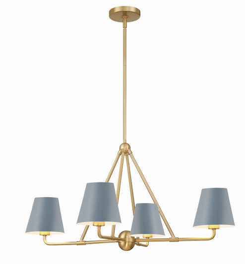 Xavier Four Light Chandelier in Vibrant Gold / Blue (60|XAV-B9304-VG-BL)