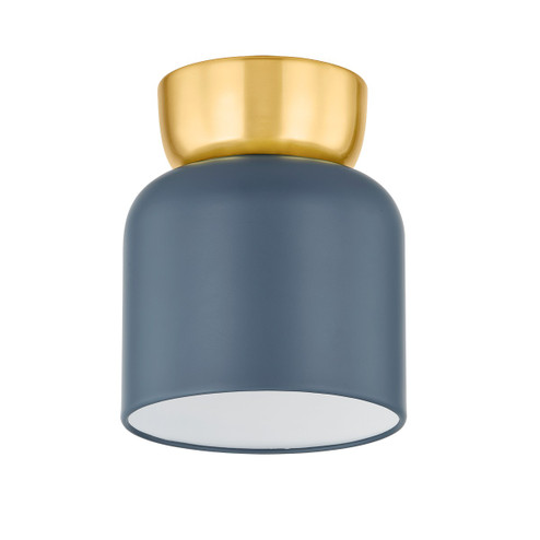 Batya One Light Flush Mount in Aged Brass/Slate Blue (428|H890501S-AGB/SBL)