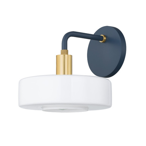 Aston One Light Wall Sconce in Aged Brass/Slate Blue (428|H886101-AGB/SBL)