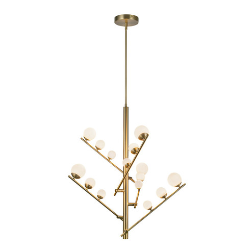 Juniper LED Chandelier in Brushed Gold/Opal Glass (347|CH55530-BG/OP)