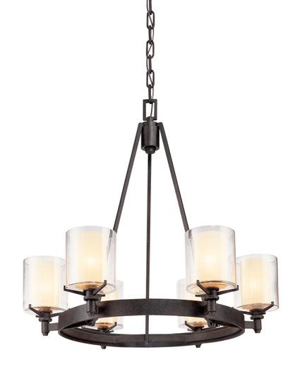 Arcadia Six Light Chandelier in Textured Iron (67|F1716-TRN)