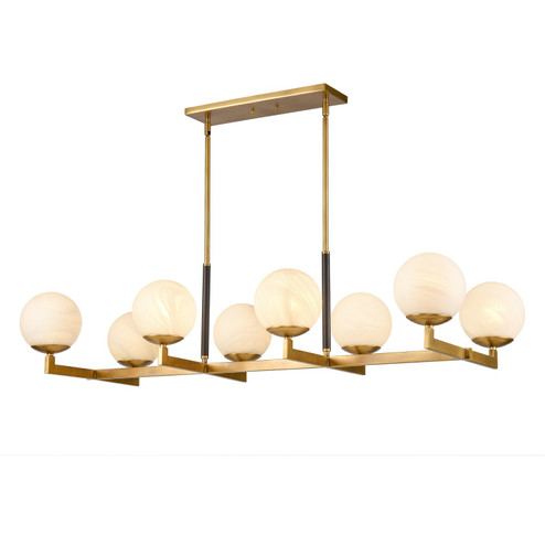 Gillian Eight Light Linear Chandelier in Natural Brass (45|90067/8)