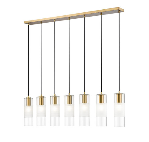 Alton Seven Light Linear Chandelier in Modern Gold (224|824P-7L-MGLD)