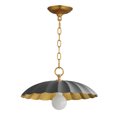 Primrose One Light Pendant in Dark Grey / Gold Leaf (16|18055DGGL)